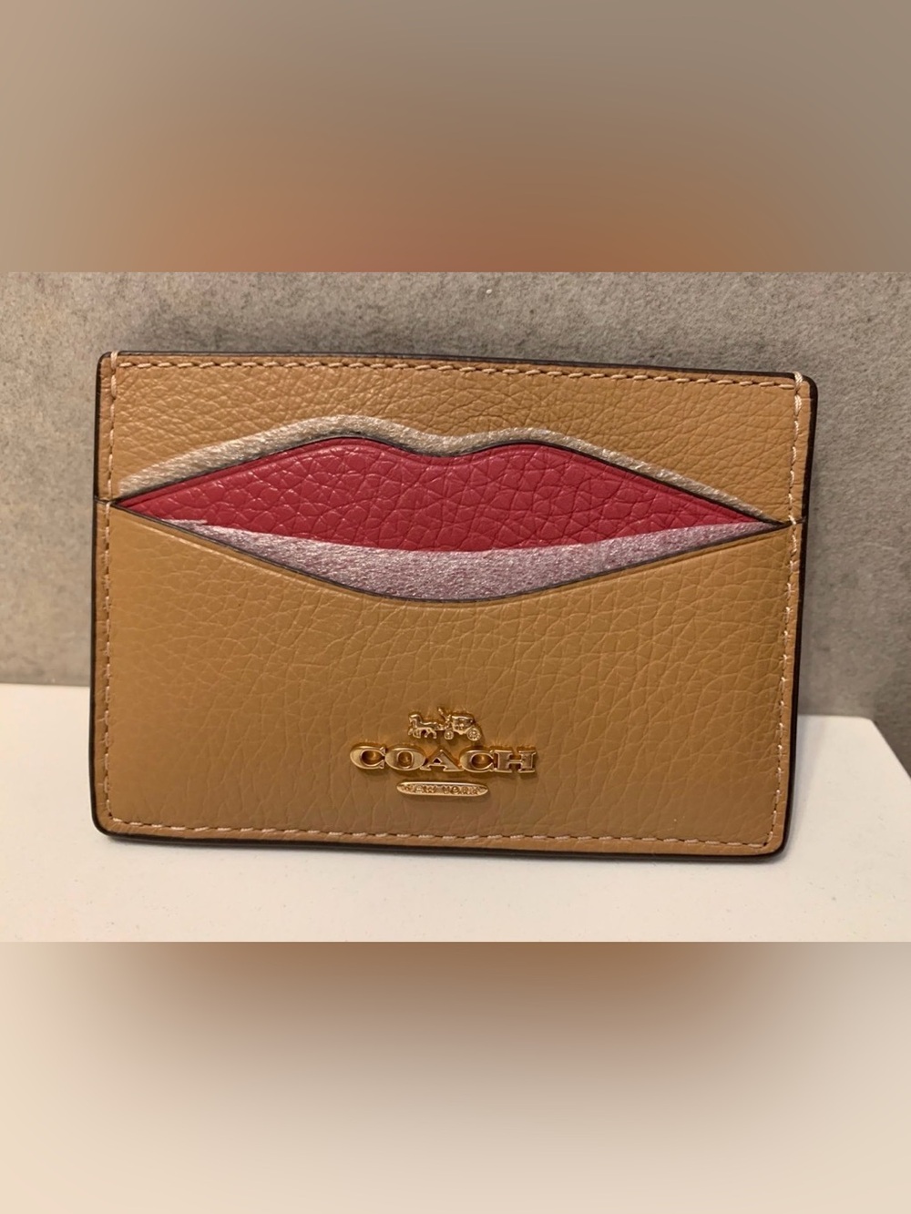 Coach Slim Lip Card Case in Tan - Picture 3 of 3